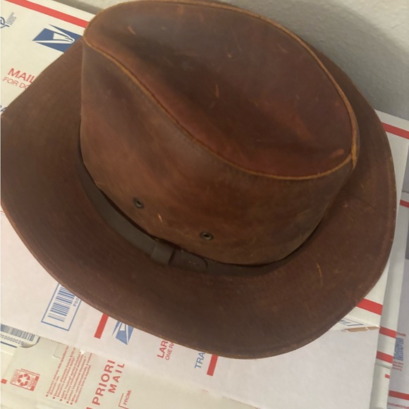 Henschel Hat Co. Leather Fedora Indiana Jones Made In USA Adult small - Picture 1 of 5